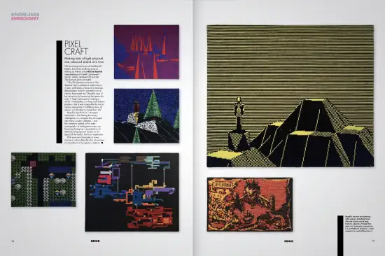 Capture d’écran de l’article en double page dans EDGE magazine.