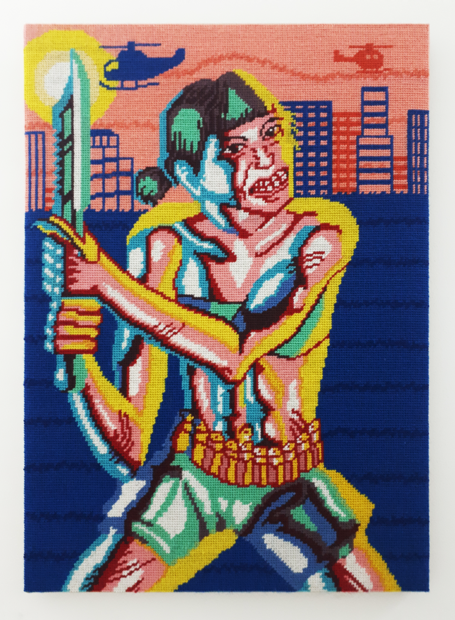  / Tapisserie à l’aiguille au petit point d’après carton de Pol-Edouard. Œuvre de l’artiste Marine Beaufils et Pol-Edouard.